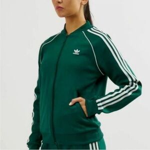 Adidas Women's Dark Green Bomber Jacket